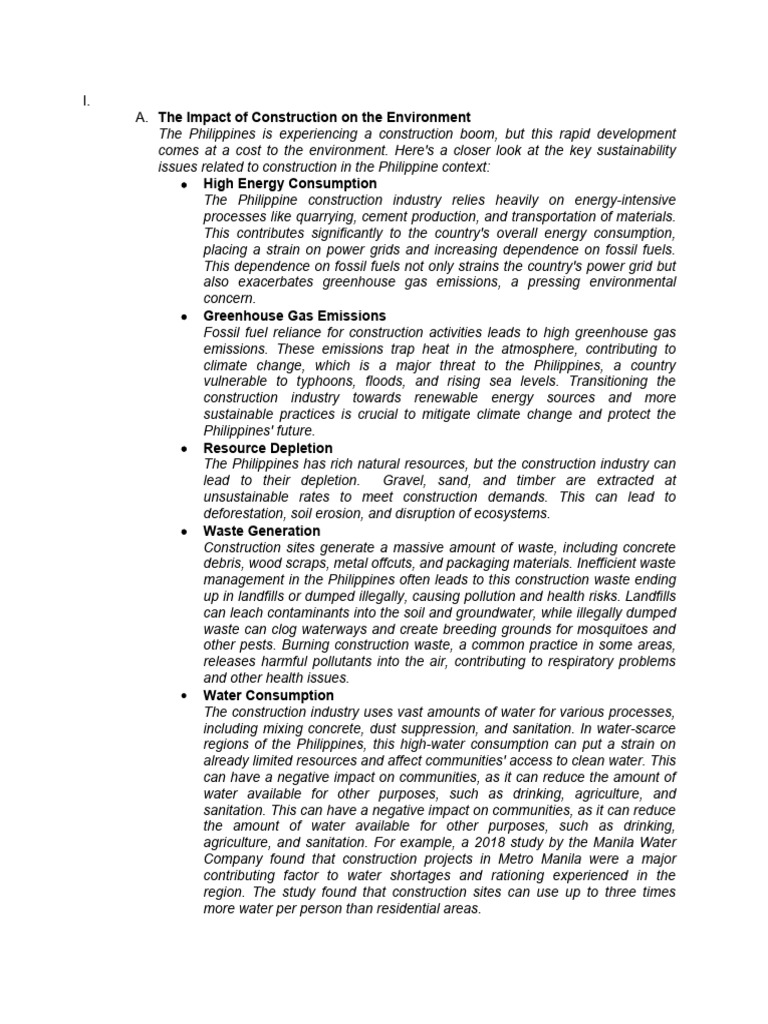 Environmental Challenges in Philippine Construction | PDF | Green ...