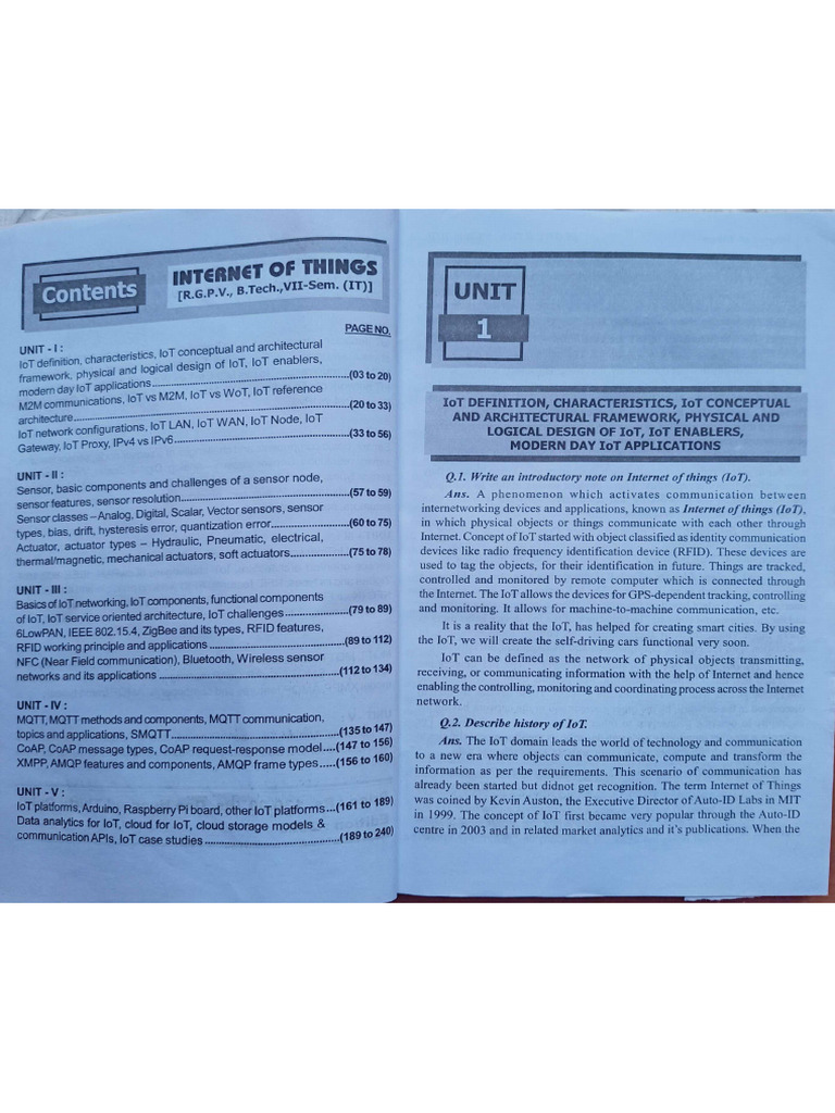 IOT Unit 1-3 Shivani | PDF