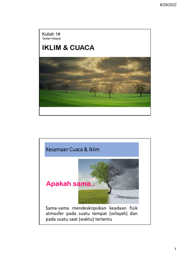 Perbedaan Cuaca dan Iklim di Indonesia | PDF