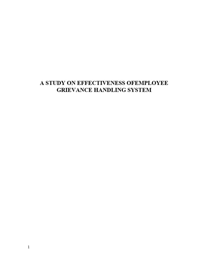 Grievance-Handling-Project-Report | PDF | Methodology | Employment