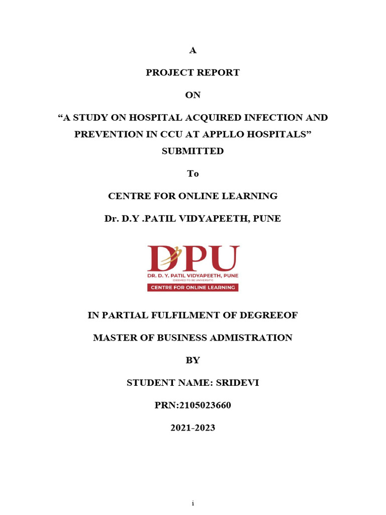 A Study On Hospital Acquired Infections and Prevention Recommendations ...