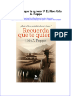 Textbook Ebook Recuerda Que Te Quiero 1O Edition Urla A Poppe All Chapter PDF