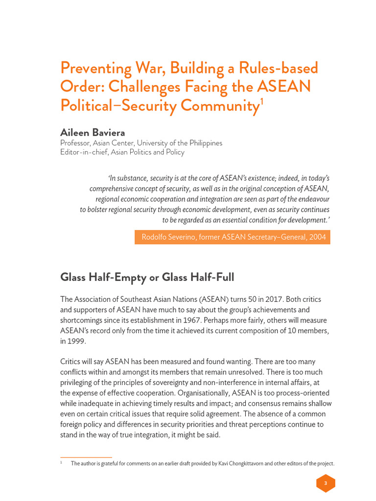 ASEAN's Political-Security Challenges | PDF | South China Sea ...
