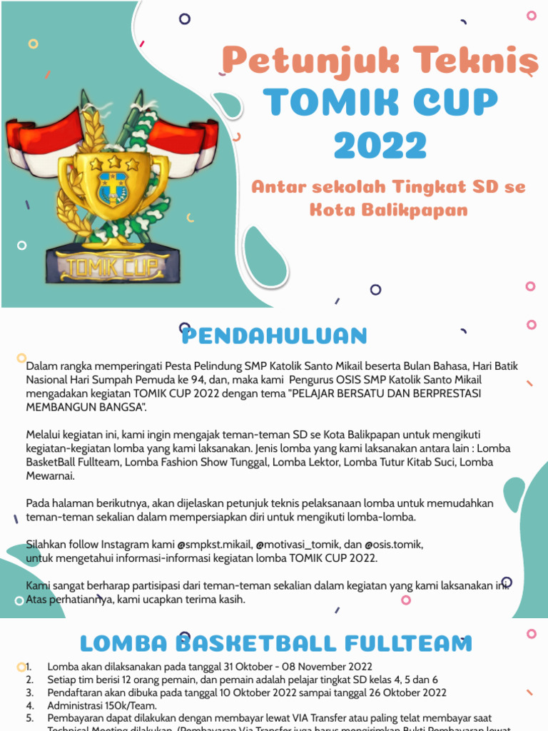 Petunjuk Lomba TOMIK CUP 2022 | PDF