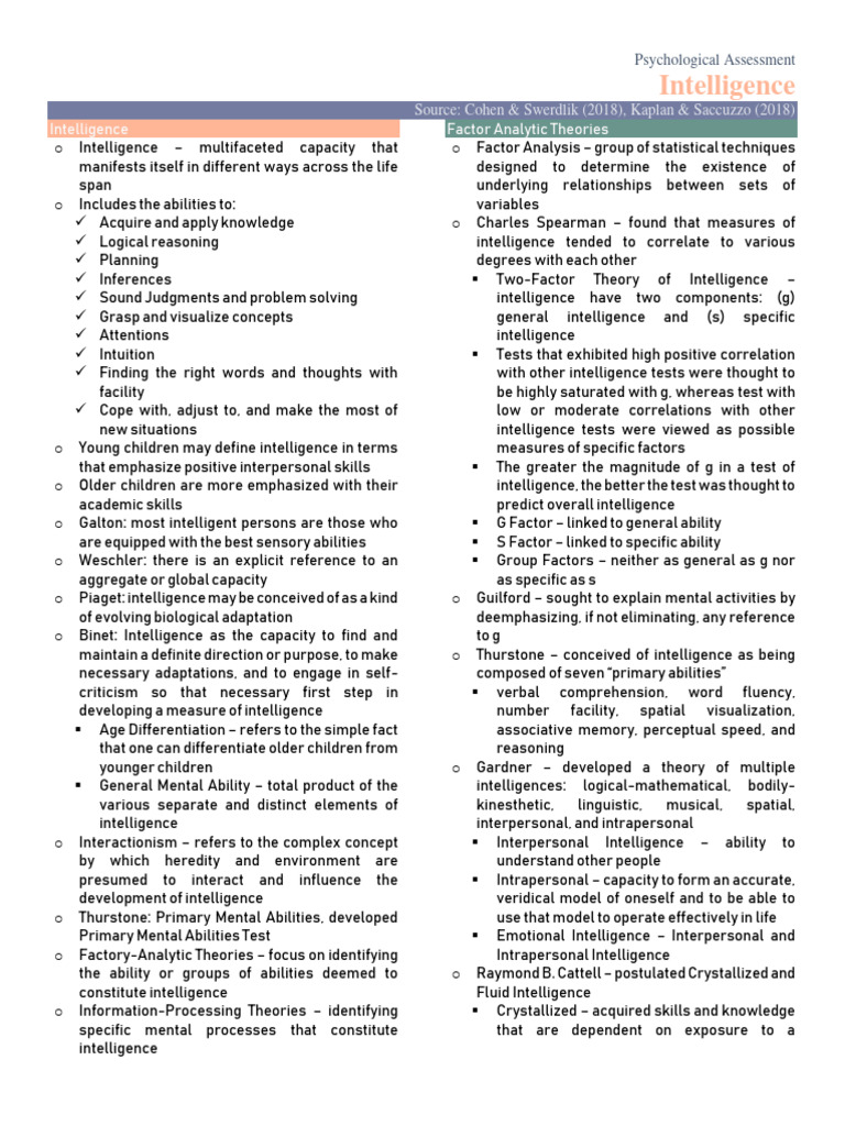 Understanding Intelligence Assessment | PDF | Wechsler Adult ...