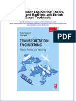 Textbook Ebook Transportation Engineering Theory Practice and Modeling 2Nd Edition Dusan Teodorovic All Chapter PDF