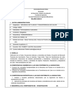 Silabo Mecanica de Fluidos y Transferencia de Calor 2023-2