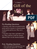 The Gift of The Magi Educational Presentation in Dark Brown and Red Classy Illustrated Style