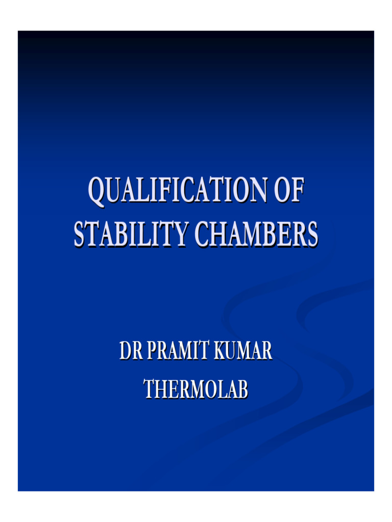 Qualification Stability Chamber PDF Verification And Validation