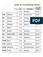 Calendrier Réception de L'association Amis Sincères 2024