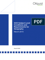 Gce Subject Level Conditions and Requirements For Geography