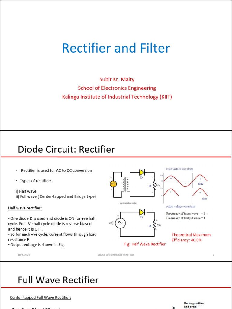 10.rectifier and Filter | PDF | Rectifier | Capacitor