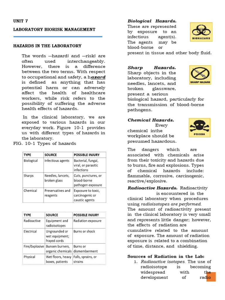 Unit 7 Laboratory Biorisk Management | PDF | Waste | Laboratories