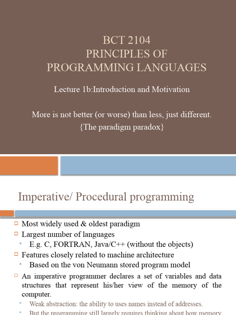 2 Imperative and Procedural Programming | Download Free PDF ...