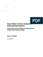 BARNZ Submission On Airports Draft Reasons Paper and Draft Determination NZIER Asset Beta For NZs International Airports 12 July 2010