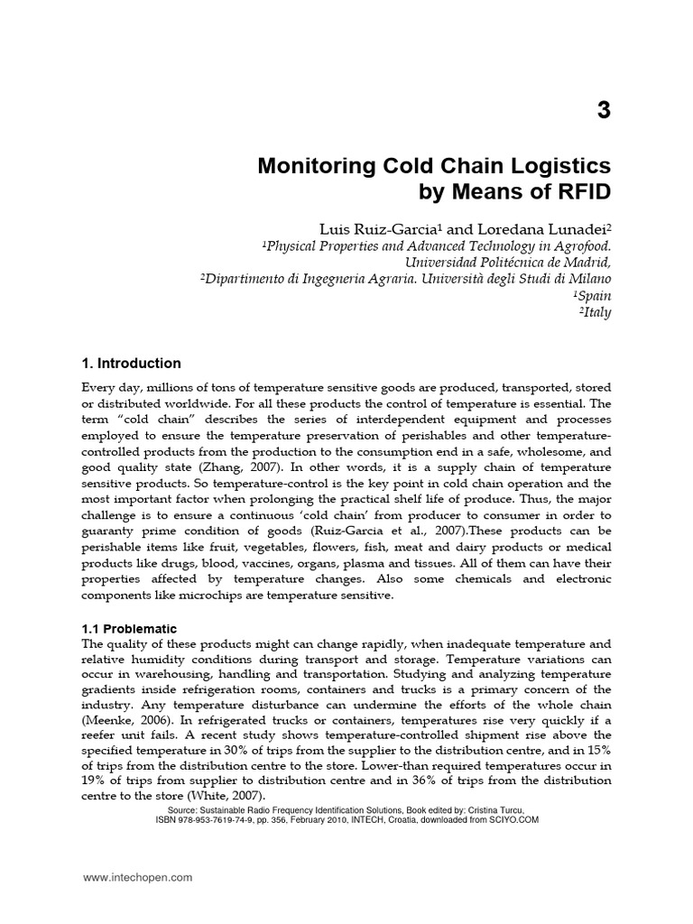 RFID in Germany's Cold Chain Monitoring | PDF | Radio Frequency ...