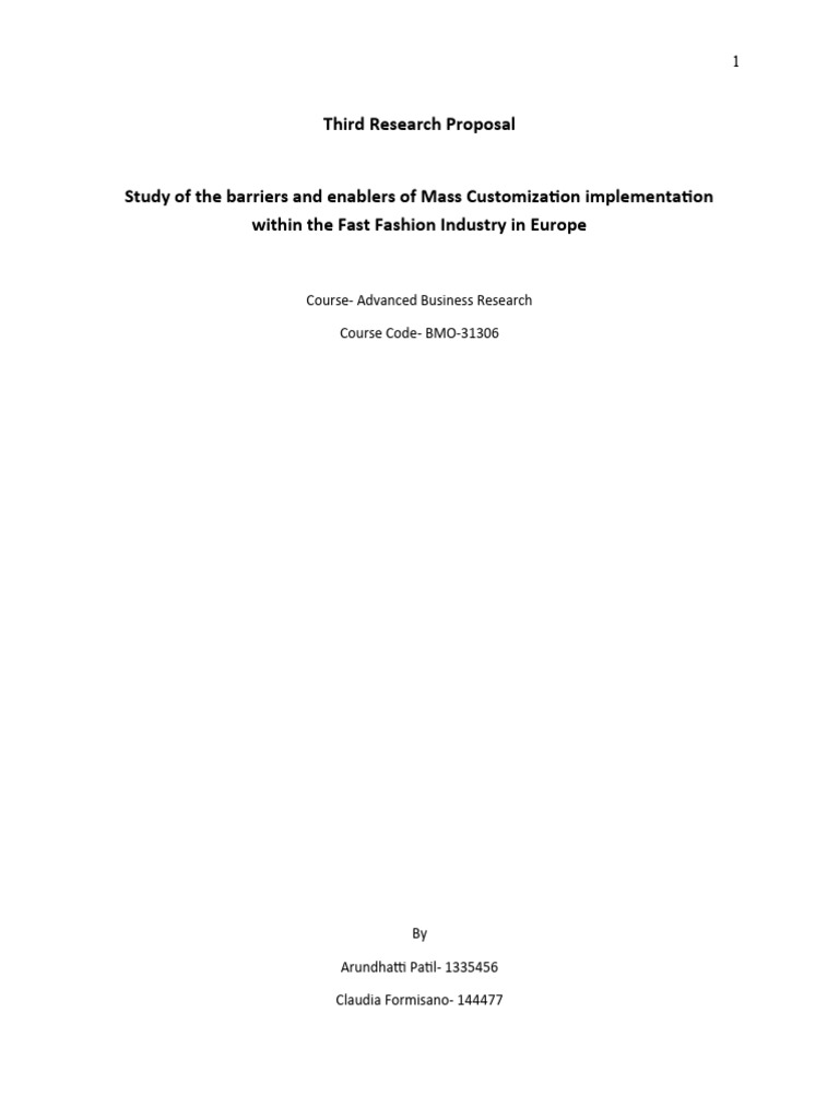 Barriers to Mass Customization in Fast Fashion | PDF | Supply Chain ...