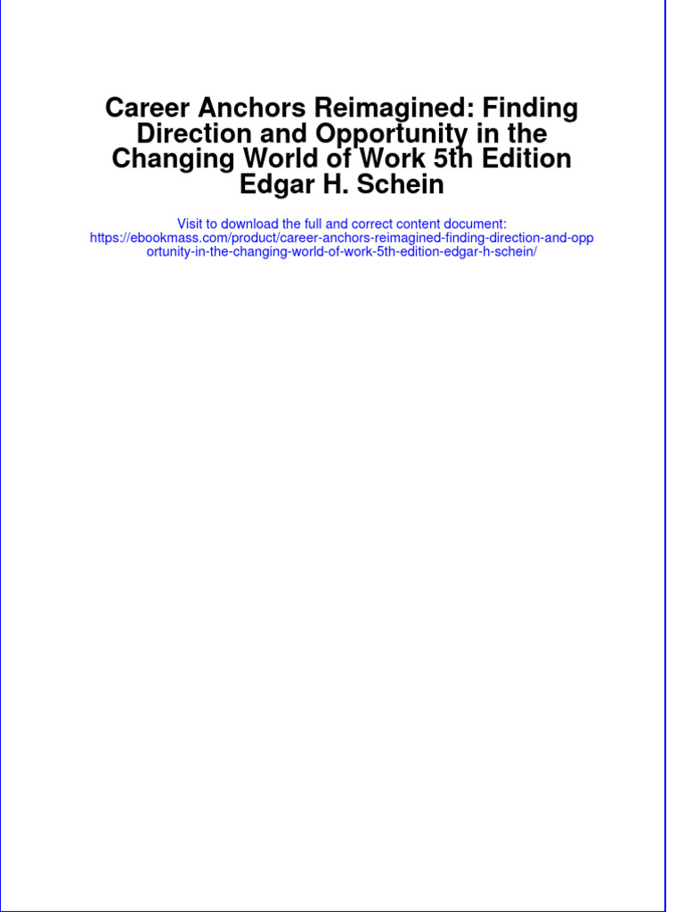 Textbook Ebook Career Anchors Reimagined Finding Direction and