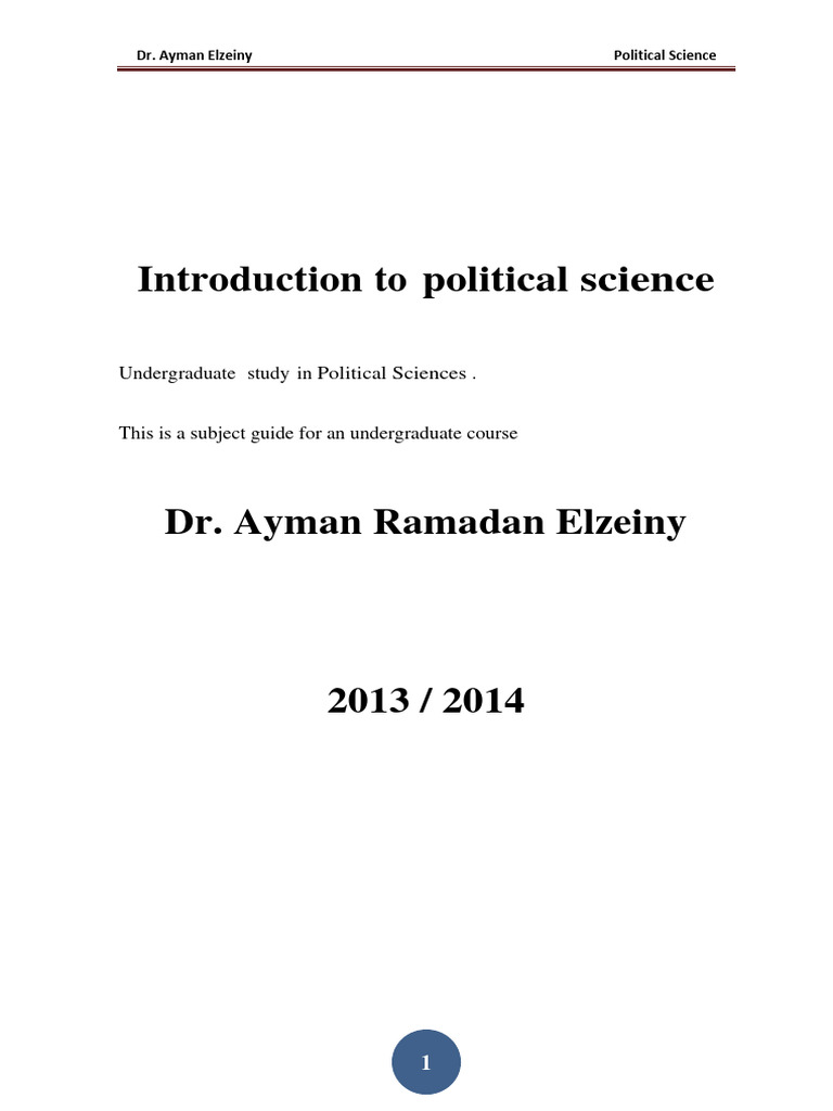 Comparative Political Science Overview | PDF | Democracy | Political ...