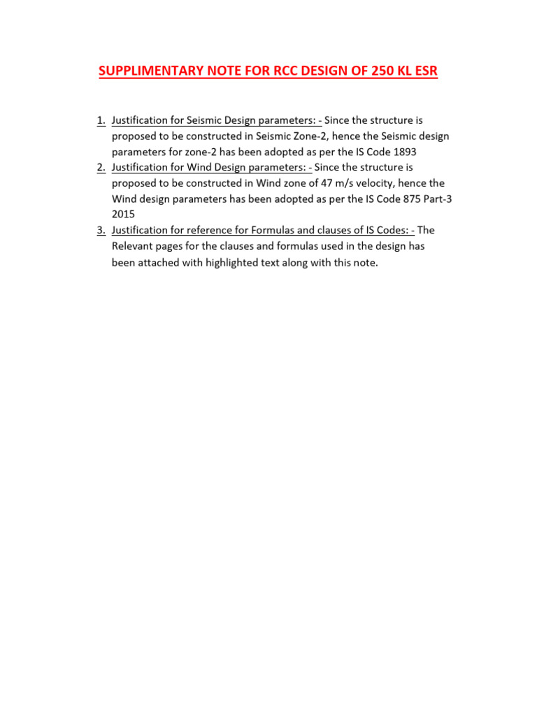 RCC Design Parameters for 250 KL ESR | PDF | Stress (Mechanics) | Beam ...