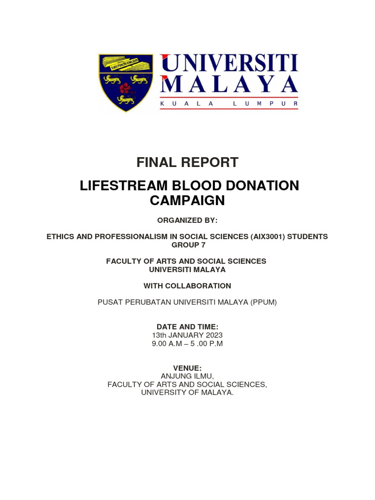 Lifestream Blood Donation Campaign Report | PDF | Blood Donation | Blood
