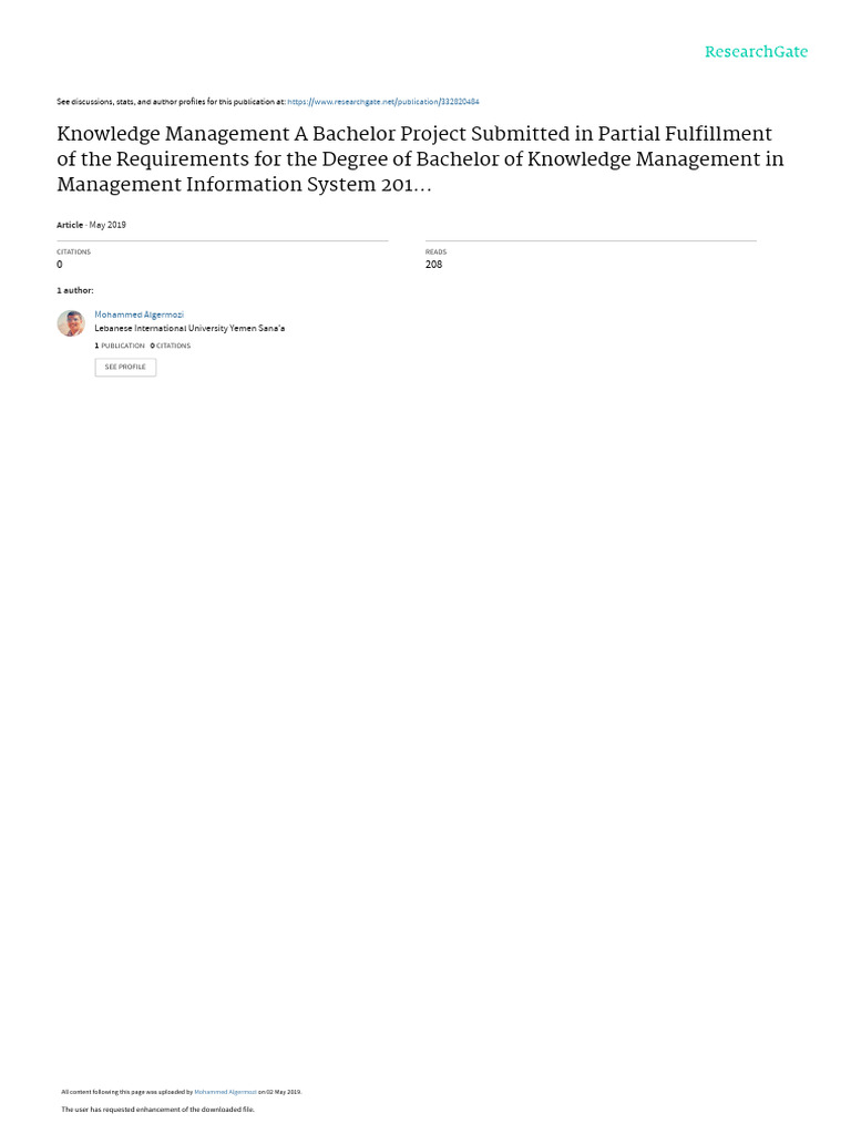 Knowledge Management in MTN Yemen | PDF | Computing