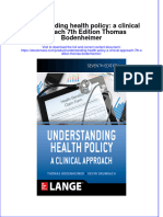 Textbook Ebook Understanding Health Policy A Clinical Approach 7Th Edition Thomas Bodenheimer All Chapter PDF