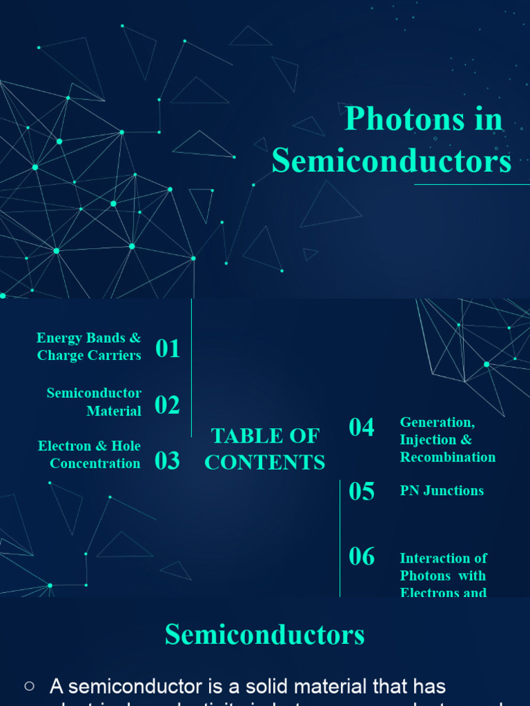 Opto Lecture 5,6 & 7 Generation of Photons in Semiconductor Device PDF PN Junction Band Gap