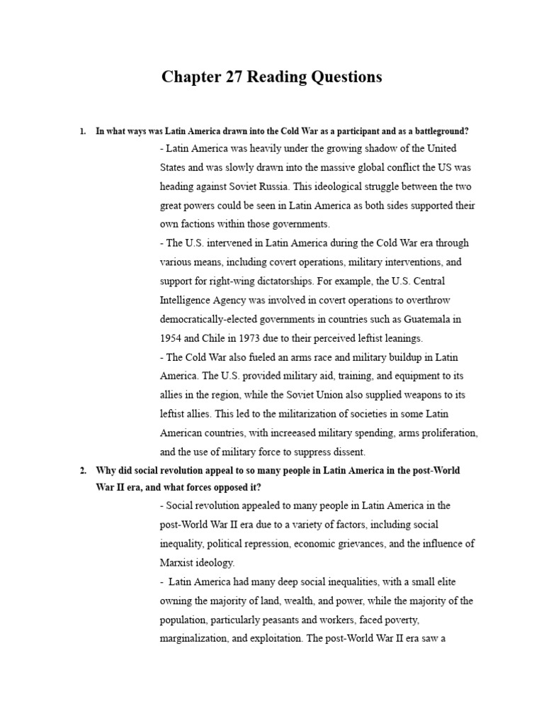 Latin America's Role in the Cold War | PDF | Latin America | Cold War