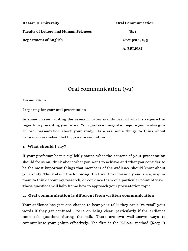 Oral Presentation Tips for Students | PDF | Linguistics | Human ...