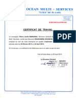 Certificat de Travail (Océan Multi - Services)