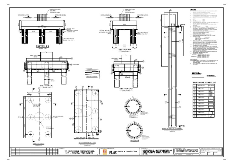 RCC Pile and Cap Details for Bridge | PDF | Deep Foundation | Civil ...