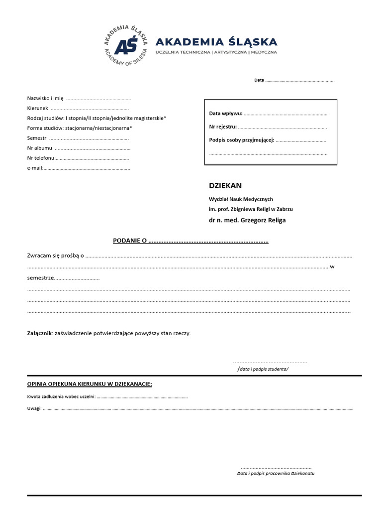 Podanie oGÓLNE | PDF