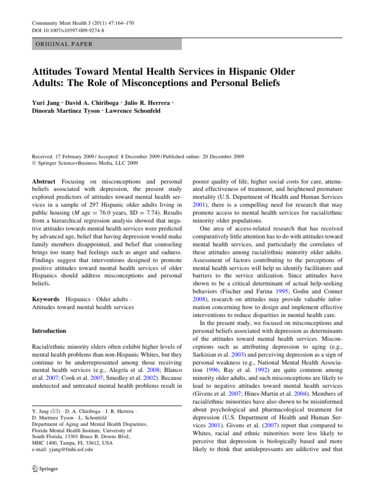 Attitudes Toward Mental Health | PDF | Mental Disorder | Major ...