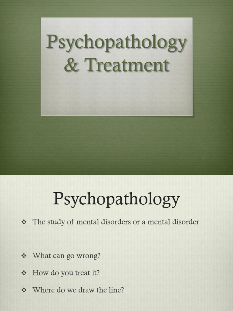 Overview of Psychopathology and Treatments | PDF | Cognitive Behavioral ...