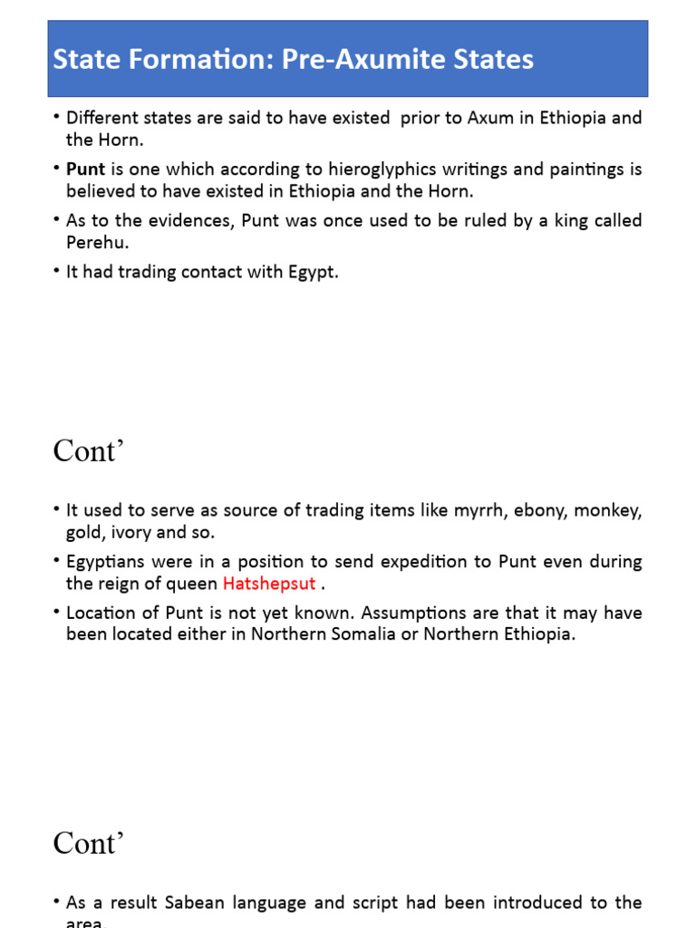 Pre-Axumite and Axumite State Overview | PDF | Ethiopia