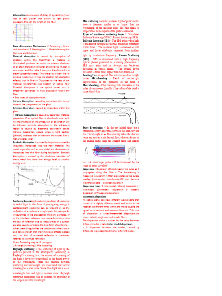 Understanding Optical Fiber Attenuation | PDF | Scattering | Dispersion ...