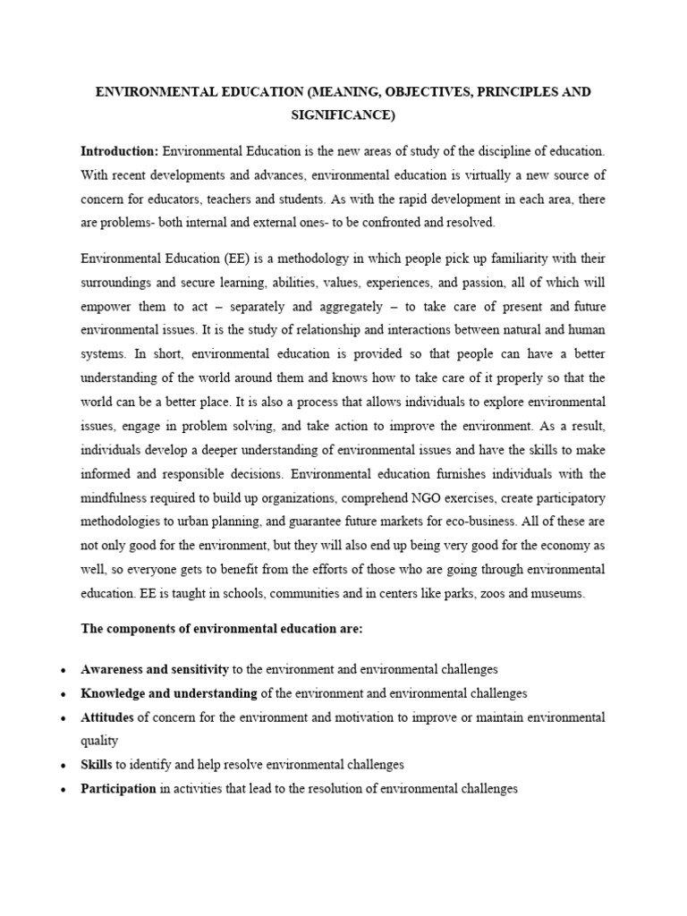 Environmental Education Pdf Learning Interdisciplinarity