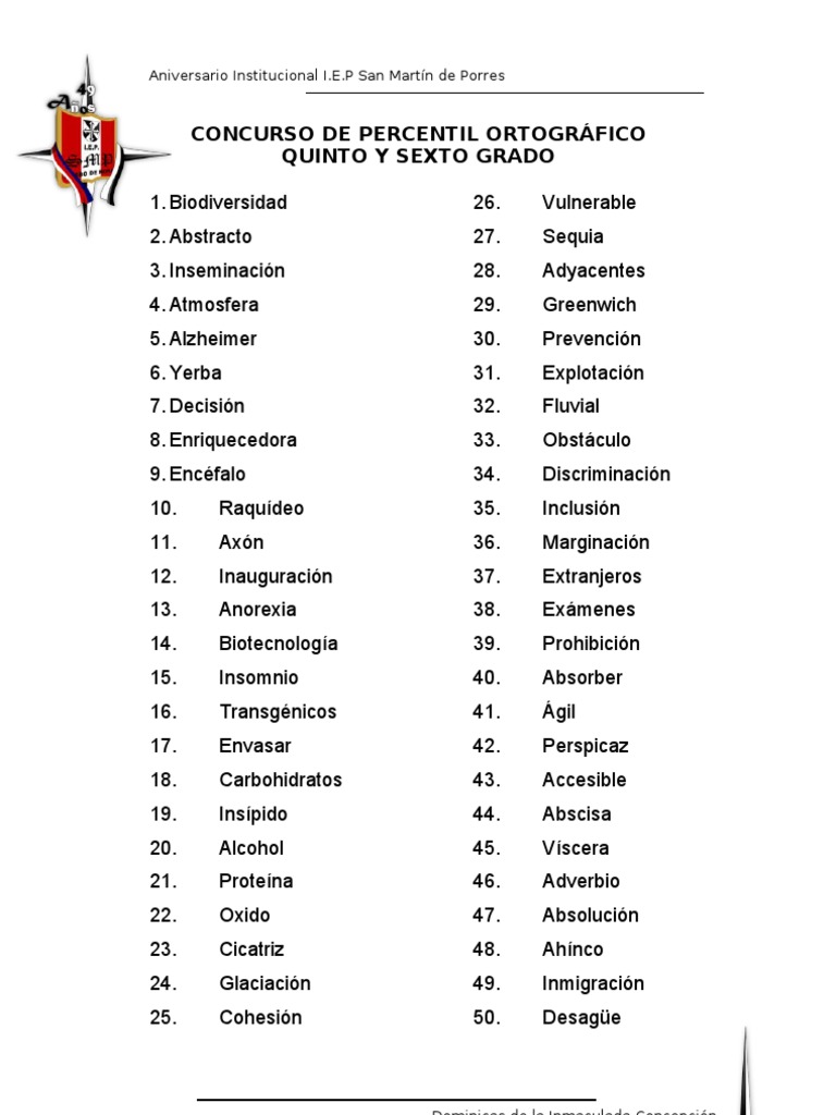 CONCURSO DE PERCENTIL ORTOGRÁFICO