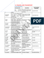 Unit 2: Travel and Transport: Topic Vocabulary in Contrast