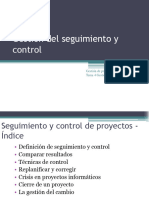 Gestión Del Seguimiento y Control: Gestión de Proyectos Tema 4 Gestión de La Ejecución Del Proyecto