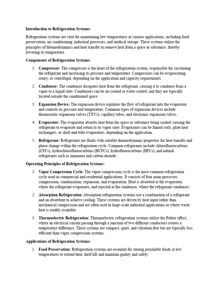 Introduction To Refrigeration Systems Pdf Building Automation