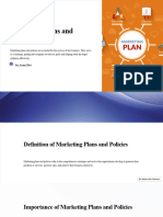 Marketing Plans and Policies