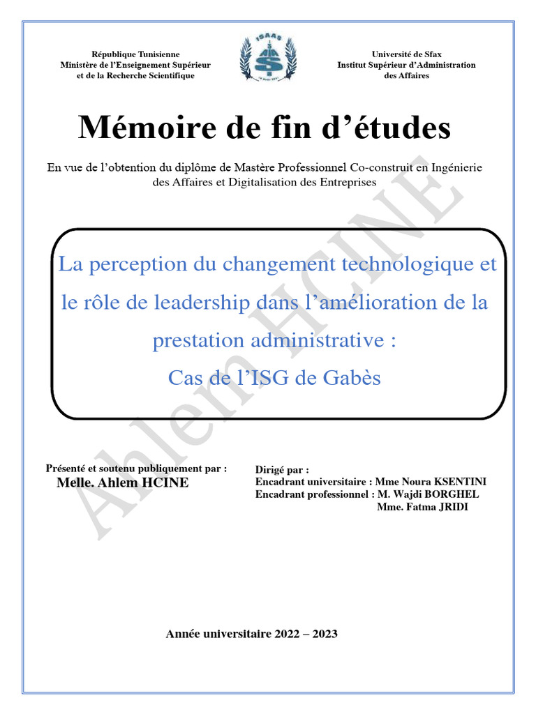 Impact du changement à l'ISGG | PDF | Gestion des ressources humaines ...