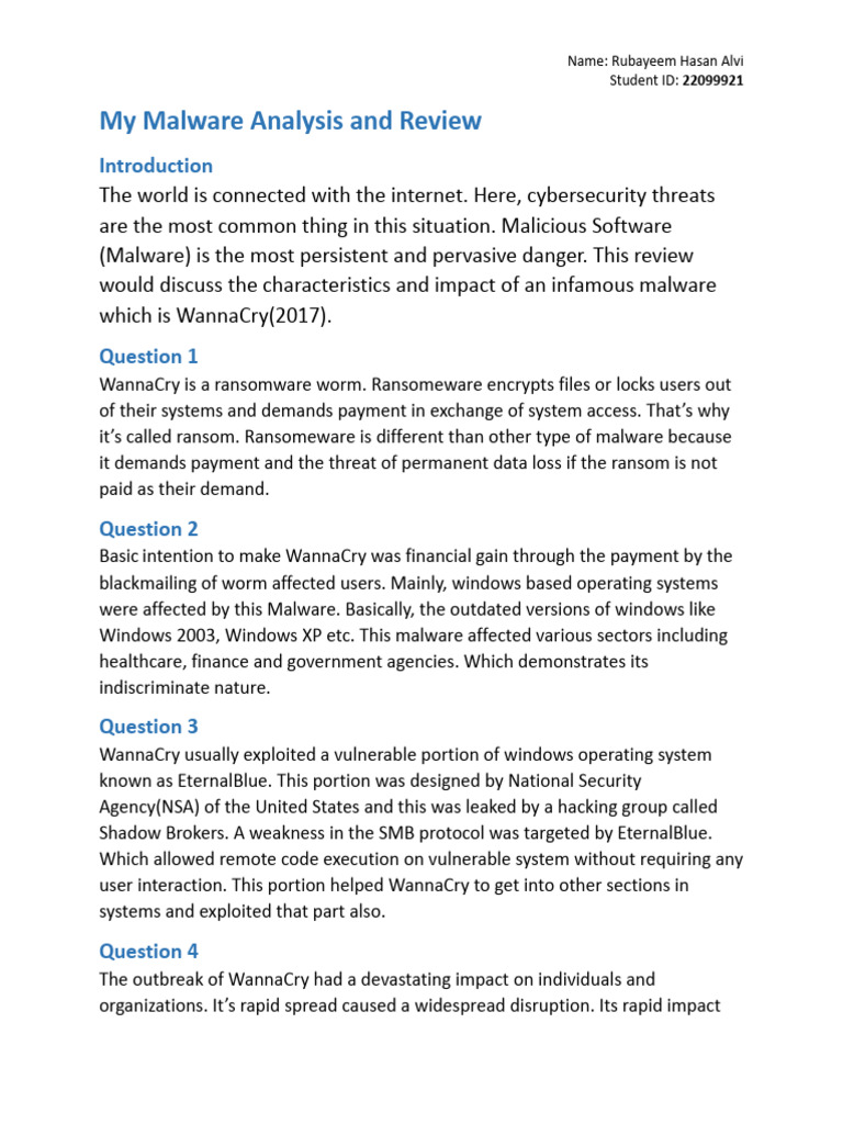 Understanding WannaCry Ransomware | PDF | Malware | Security