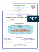 Problématique DE LA FISCALISATION OPTIMALE DU SECTEUR INFORMEL