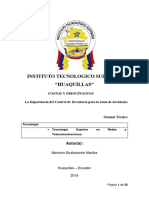 La Importancia Del Control de Inventarios para La Toma de Decisiones