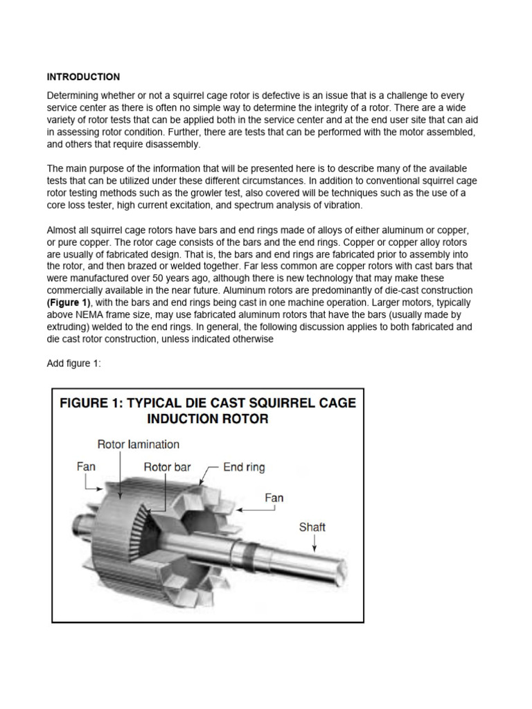 Squirrel Cage Rotor Testing Methods | PDF | Electric Motor | Electrical ...