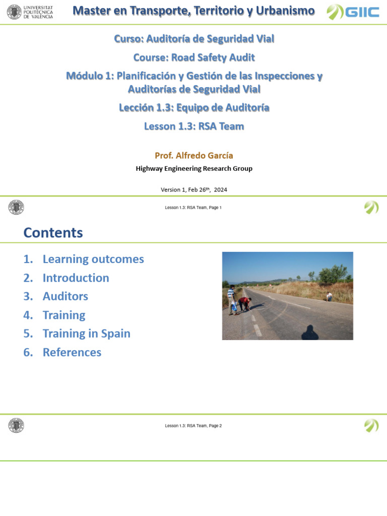 Auditoria de Seguridad Víal 3 | PDF | Audit | Safety