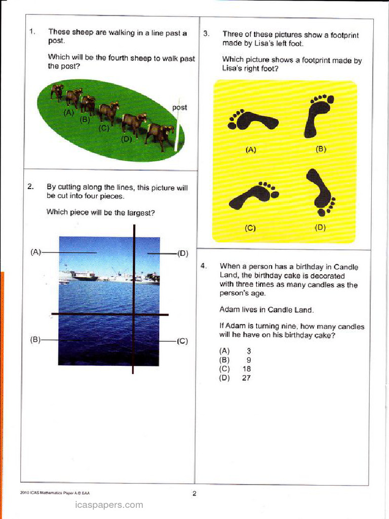 ICAS Y3 Maths 2010 | PDF